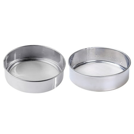 

NUOLUX 2pcs Fine Stainless Steel Flour Sifters Round Mesh Sieves Powder Colander Sifter Baking Tools Kitchen Gadget (60 Mesh+40 Mesh)