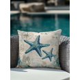 thumbnail image 3 of Outdoor Pillow Waterproof 1 Pack, Teal Starfish Coastal Patio Throw Pillows for Couch Bed Sofa with Insert, Vintage Summer Beach Nautical Decorative Travel/Reading/Camping Pillow Set 18x18 Inch, 3 of 8