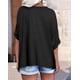 thumbnail image 5 of Camisetas de Gran Tamaño para Mujer, Cuello en V, Corta, Camisetas Holgadas Informales de Verano. Negro XXL, 5 of 9
