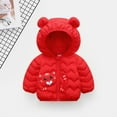 thumbnail image 2 of Mercatoo Toddler Baby Boys Girls Winter Down Jacket Long Sleeve Cute Animals Print Coats Hooded Zipper Jacket Girls, 2 of 3