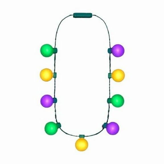 Blinkee LLGMGLN Large Light Party Globes Mardi Gras Parade Light Up Crewe Necklace for Fat Tuesday
