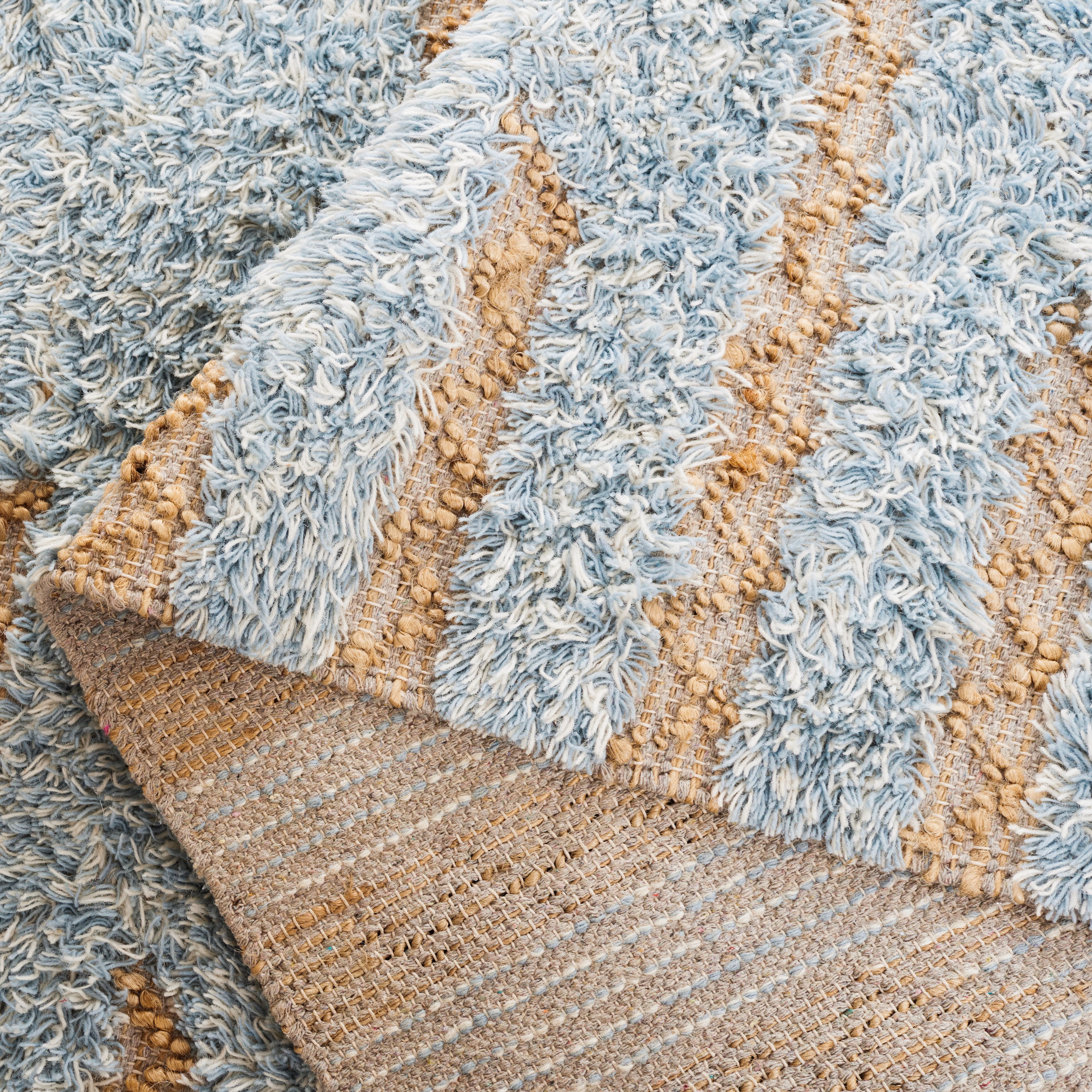 SAFAVIEH Natura Natasa Abstract Runner Rug, Blue/Natural, 2'3" x 8'