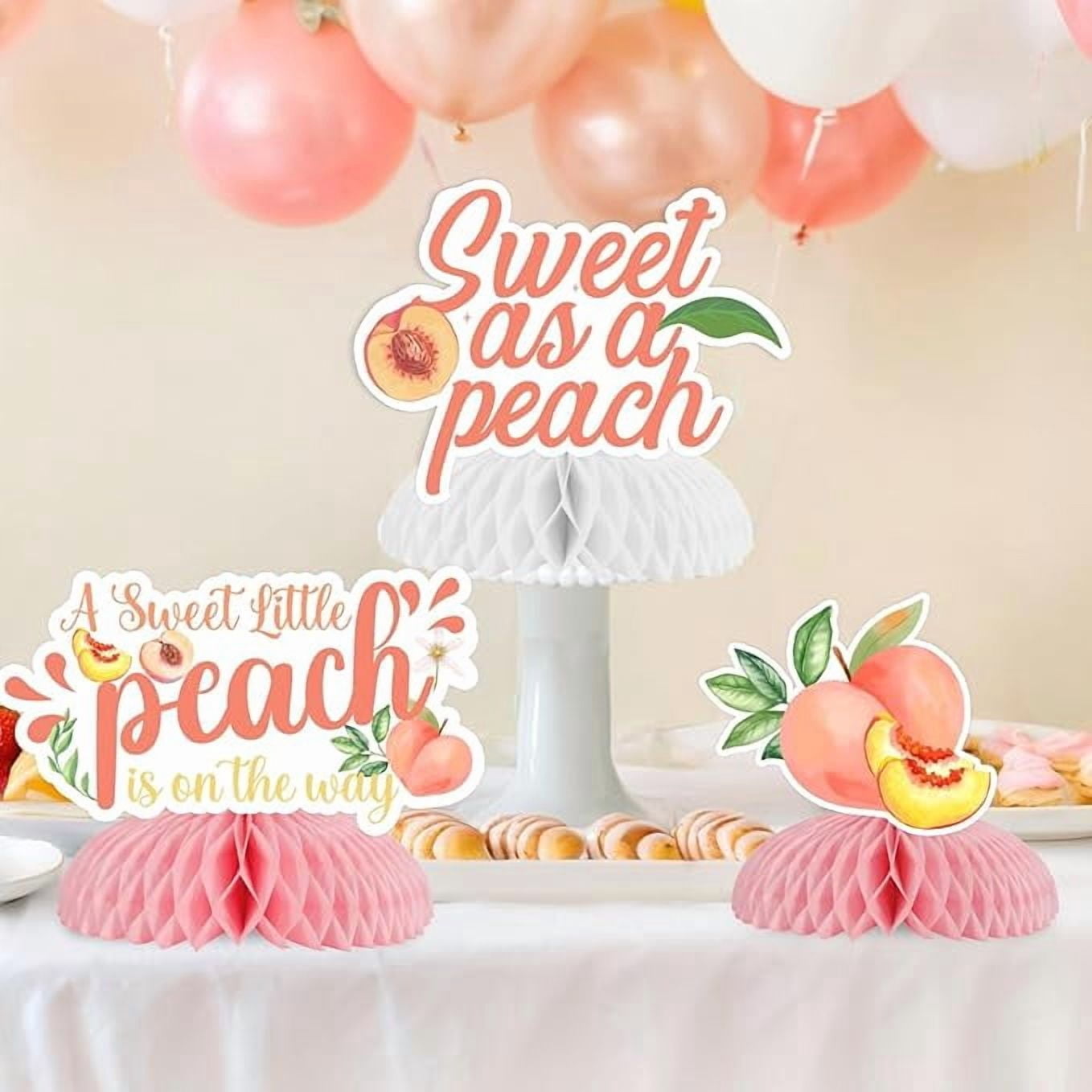 Peach Baby Shower Decorations Sweet As A Peach A Sweet Little Peach Is On The Way Honeycomb Centerpieces Peach Table Decorations Fruit Theme Welcome Baby Gender Reveal Party Supplies