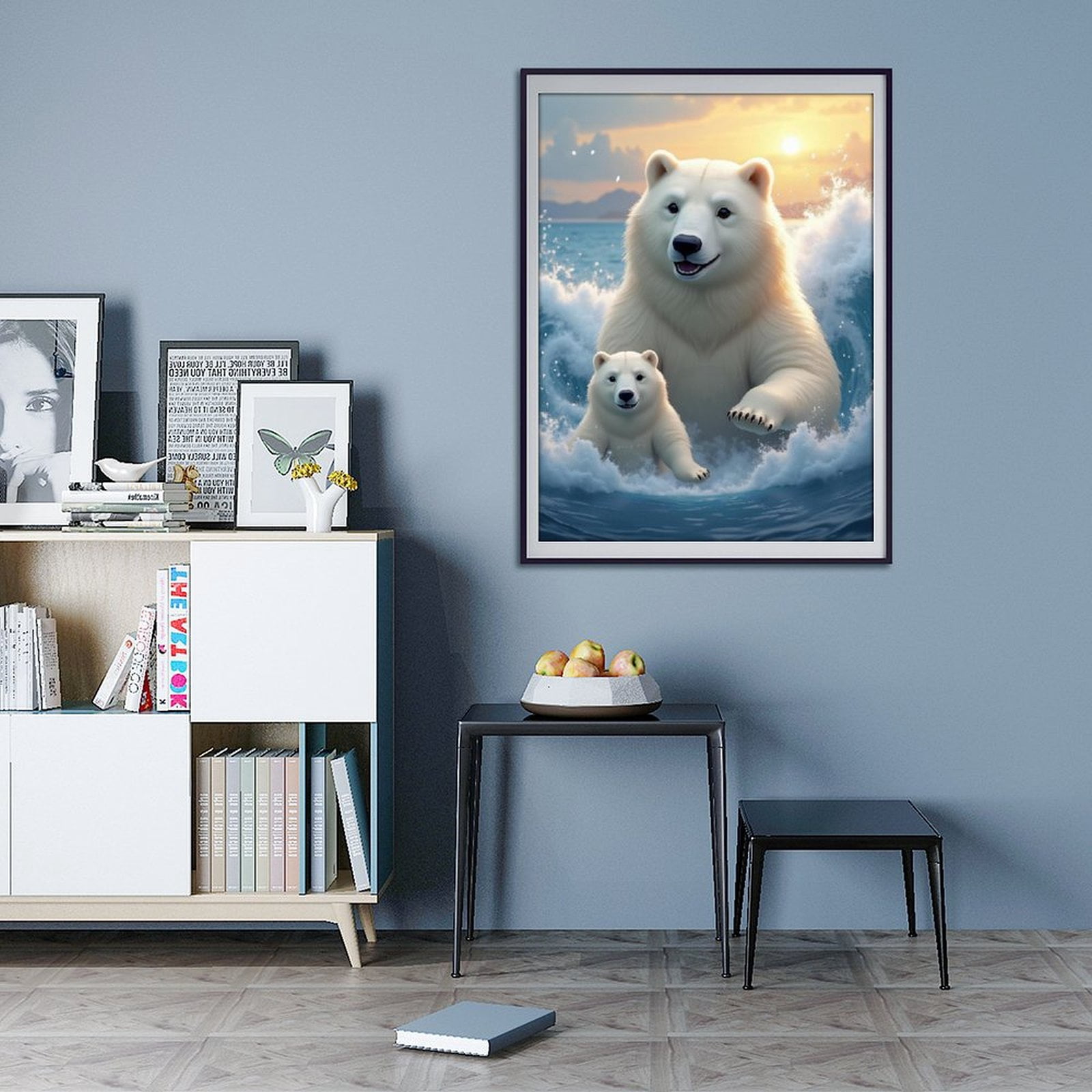 Diamond Art Kit for Adults, Classic Bear White Print No.68 Diamond Painting for Adults Beginners, 5D DIY Diamond Art Painting Kits, Colorful Diamond Painting Craft for Home Decor 12x16