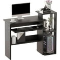 thumbnail image 5 of Computer Desk with Keyboard Tray and Bookshelf, 26''Home Office Desk for Space Saving, Small Home Laptop Notebook Computer Desk with Square Shelves Computer Writing Desk, 5 of 8