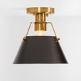 thumbnail image 5 of SAFAVIEH Mazelle 12 in. Industrial Brass Iron Mount Light with Black Iron Shade, 5 of 13