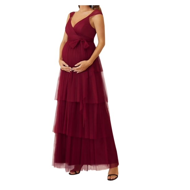 Maxi Vestido Largo Glamuroso Premamá Elegante de Fiesta Dara Baby Vest091