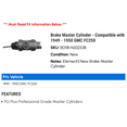 thumbnail image 2 of Brake Master Cylinder - Compatible with 1949 - 1950 GMC FC250, 2 of 2