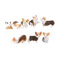 thumbnail image 2 of Conjunto de 8 figuras de resina de Corgi, estatuas de perros, esculturas de Corgi, decoraciones de animales para escritorio, sala de estar y, 2 of 8