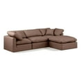 thumbnail image 1 of Meridian Furniture Indulge 94" Vegan Leather L-Shaped Modular Sectional in Brown, 1 of 9