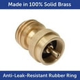 thumbnail image 3 of Flame King Propane Tank Adapter, 20lb to 1lb Converter, Hook Up Small Propane Cylinders when 20lb Ran Out, Solid Brass, 3 of 8