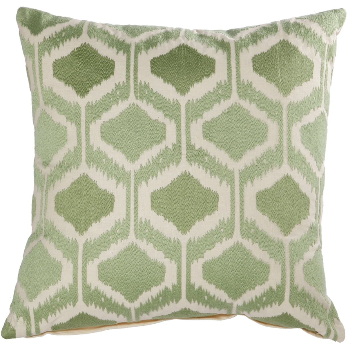 A&B Home Cotton Embroidered Throw Pillow, Green, 18 by 20Inch
