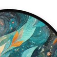 thumbnail image 4 of 36.2 Inch Round Floor Mat Abstract Leaves Carpet Decor Rug for Living Room Bedroom, 4 of 6
