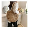 thumbnail image 4 of Straw Handbags Women Handwoven Round Corn Straw Bags Natural Chic Hand Large Summer Beach Tote Woven Handle Shoulder Bag, 4 of 6