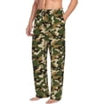 thumbnail image 3 of Mens Pajama Pants - Soft Sleep & Lounge Pants for Men, Camouflage Green Classic Cuteness Casual PJ Bottoms Pants with Pockets, 3 of 5