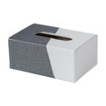 thumbnail image 1 of Caja de pañuelos de tela cuadrada con bordes biselados en colores contrastantes for el hogar, hotel, habitación, escritorio., 1 of 6
