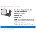 thumbnail image 2 of Left Mirror - Compatible with 2003 - 2007 GMC Savana 3500 2004 2005 2006, 2 of 2