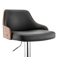 thumbnail image 6 of Armen Living Indoor Asher Adjustable Black Faux Leather and Chrome Finish Bar Stool, 6 of 11
