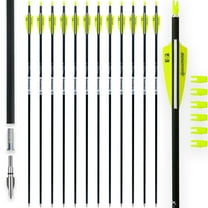 BOWSOUL 30Inch Carbon Arrows for Target Practice Hunting Arrow with Removable Tips for Compound & Recurve Bow(Pack of 12)