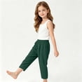 thumbnail image 4 of LJEFF Kids Elastic Waist Wide Leg Pants, Solid Color Loose Casual Soft Boys and Girls Trousers Green Size 2 T, 4 of 7