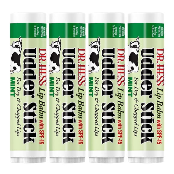 Dr. Hess Original Udder Stick SPF Bálsamo labial calmante hidratante protector solar para labios secos con jojoba, cera de abejas y manteca de karité, cuidado total de los labios, hidratación y repara