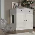 thumbnail image 2 of Palace Imports 100% Solid Wood Ziva 2-Door Cat Litter Box Enclosure, White, 2 of 6
