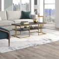 thumbnail image 3 of Evelyn&Zoe Mid-Century Modern 45" Wide Brass Coffee Table, 3 of 7