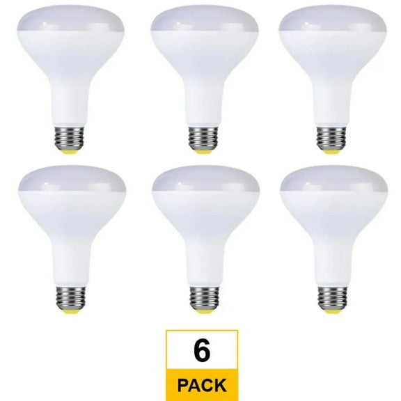 LED BR30 Flood 9.5W 3000K Dimmable 90  CRI 800 Lumen White Housing T20 T24 JA8-2019 (Performance Series) (6-Pack)