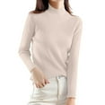 thumbnail image 1 of Chandails Légers pour Femmes Col Roulé Élégant Manches Longues Ajusté Tricot Vêtements d'Automne, 1 of 3