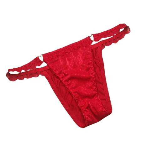 QYZEU Women s Panties Ruffled Panties Women Sexy Seamless Pants Women s Double Strap Lifting Low Waist Underwear Womens Lace Bikini Underwear Red One Size