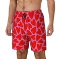 thumbnail image 2 of Fotbe Red Love Heart Men’s Swim Trunks Quick Dry Swim Shorts Board Shorts with Mesh Lining-Large, 2 of 9
