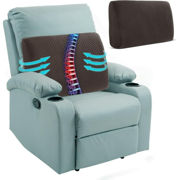 Almohada de espuma viscoelástica para soporte lumbar para sillón reclinable, cojín de apoyo lumbar extragrande para personas mayores, almohada de apoyo lumbar, respaldo grueso para leer en casa, 20 x