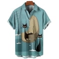 thumbnail image 5 of Camisas hawaianas clásicas para hombre 2024, camisas de manga corta de verano con estampados 3D y gráficos de gatos para la moda de estilo hawaiano, camisa básica unisex, 5 of 5