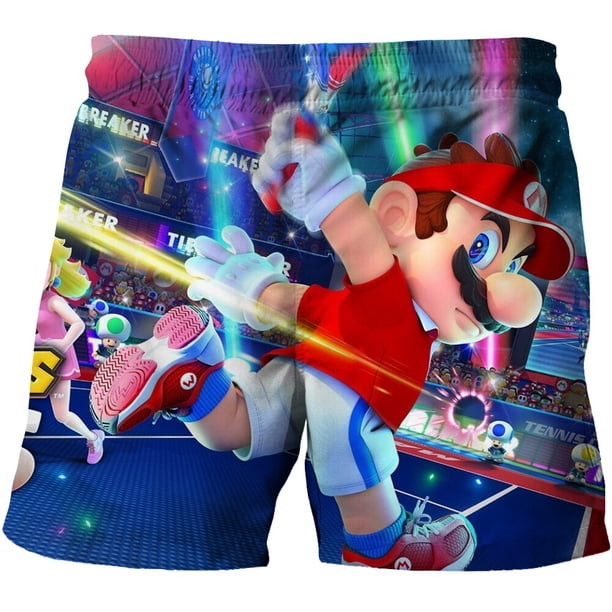 Pantalones cortos 3D Super Mario para niños, novedad de verano, pantalones cortos de baño de playa de secado rápido, pantalones cortos Harajuku para niños, pantalones cortos de playa 2023 New2XL heqiyong CONDUJO