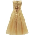thumbnail image 3 of Flower Girl Dress Embroidered A-Line Organza Long Dress Gold 14 HC1732, 3 of 5