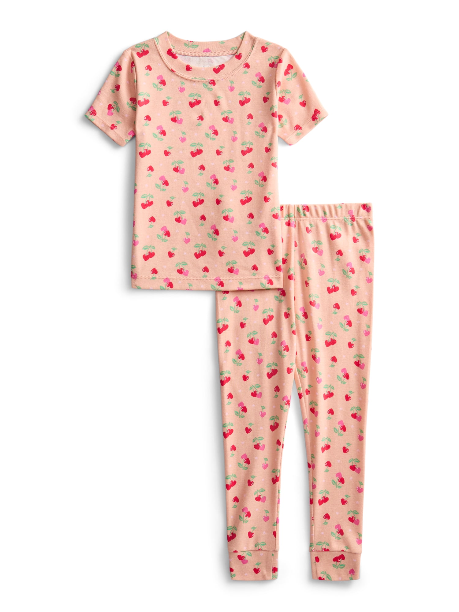 Wonder Nation Toddler Boys or Girls Cotton Snug Fit Short Sleeve Pajama Top and Pants Set, 6-Piece, Sizes 12M-5T