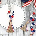 thumbnail image 6 of ZPAQI Patriotic Napkin Ring Independence Day Wood Beads Napkins Holder Farmhouse Country Napkin Rings with Tassel, 6 of 11