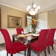 thumbnail image 2 of PiccoCasa Stretch Dining Chair Covers Ruffle Skirt Chair Protectors Pack of 4, Red, 2 of 6