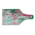 thumbnail image 2 of Spring Cutting Board, Refreshing Rose Petals and Butterfly Water Romance Beauty Bouquet Design, Tempered Glass Cutting and Serving Board, Wine Bottle Shape, Jade Green Pale Pink, by Ambesonne, 2 of 5