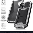 thumbnail image 3 of Dteck Case for iPhone 13 mini ,Shockproof Armor Rubber Rugged Heavy Duty Kickstand Tempered Glass Screen Protection Full Body Cover Camera Slide Protector Case,Silver, 3 of 8