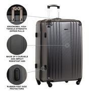 Jetstream 28-inch Hardside Rolling Spinner Checked Luggage, Charcoal