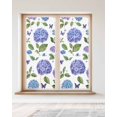 thumbnail image 2 of Window Privacy Film Purple Hydrangeas Stained Glass Window Film Decorative Sun Block Window Cover Spring Botanical Garden Florals Window Clings Static Adhesive Sticker for Bathroom 23.6"x59", 2 of 7