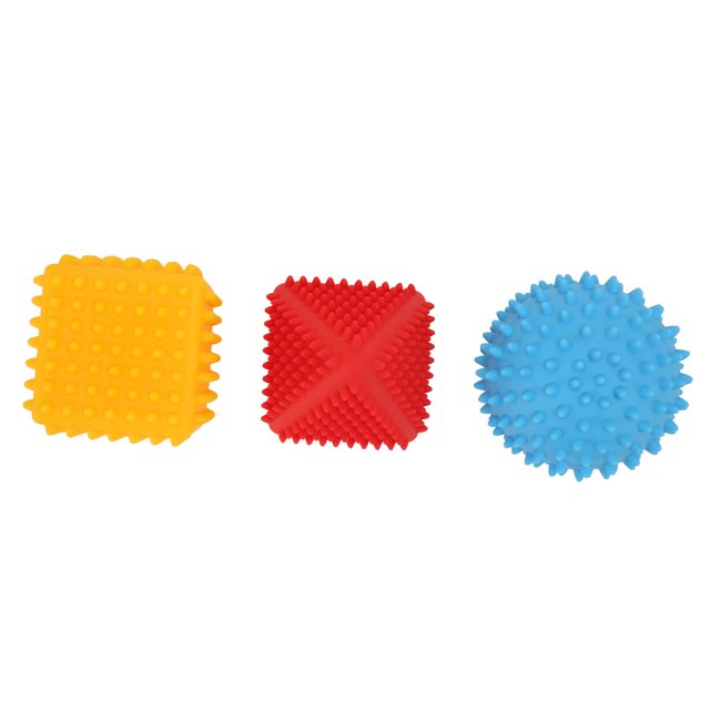 Baby Textured Multi Sensory Toy, Kids Textured Sensory Ball Grasping 3pcs Geometric Shaped For Home Play