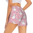 thumbnail image 3 of Goofa Rabbit And Flower Printed Women 2 in 1 Running Shorts,Quick Dry Athletic Workout Shorts,High Waisted Athletic Shorts with Liner Pockets-Large, 3 of 9