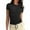 Black, variant on OSOLU Solid Color Fashion Tops For Women Fitted Short Sleeve Basic Tee Slim Fit Shirts Birthday Dailywear
