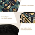 thumbnail image 5 of FORMRS Makeup Bag Travel Cosmetic Organizer for Women Fold Flat Zipper Pouch with Handle, Brown Mystical Owls, 5 of 8