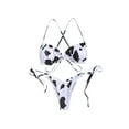 thumbnail image 2 of Qiylii Summer Ladies Split Swimwear Set, Adults Floral/Butterfly/Irregular/Camouflage Printing Lace Up Backless Bikini Swimsuit, 2 of 6