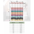 thumbnail image 6 of No Hook Shower Curtain with Snap in Liner, Geometric Bohemia Stripes Blue Orange and Yellow Hotel Shower Curtains for Bathroom, Washable Shower Curtain Liner Set with Mesh Top Window, 72"x96", 6 of 6