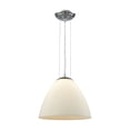 thumbnail image 1 of Merida 1 Light Pendant In Polished Chrome With White Linen Glass - Includes Recessed Lighting Kit, 1 of 2