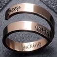 thumbnail image 2 of Stainless Steel Inspirational Mantra Graduation Encouragement Wedding Statement Ring, 2 of 7